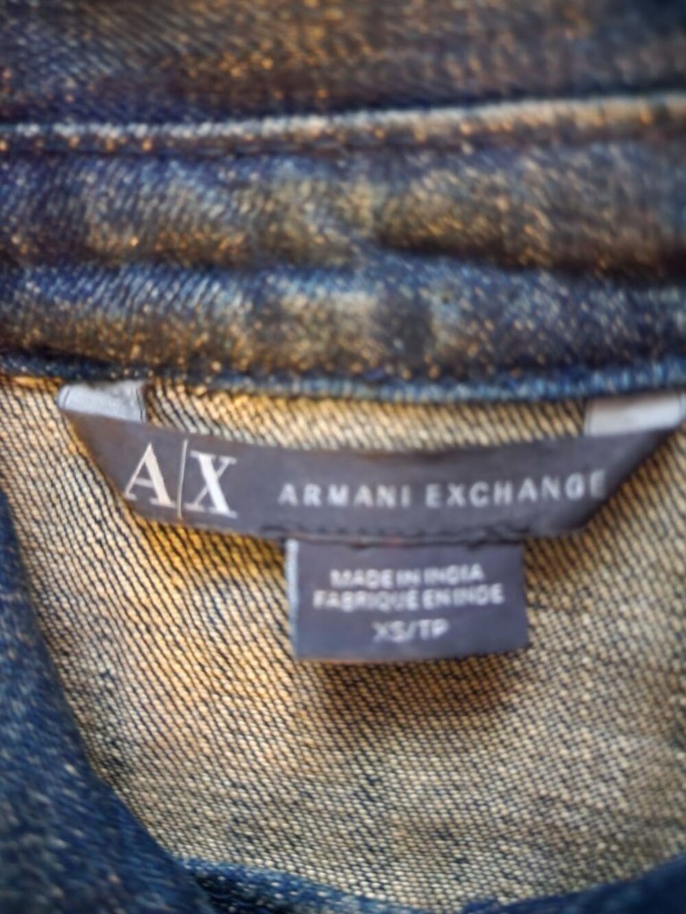 Armani Exchange Women's Blue Denim Studded Long Sleeve Shirt Size XS/TP - Picture 9 of 13